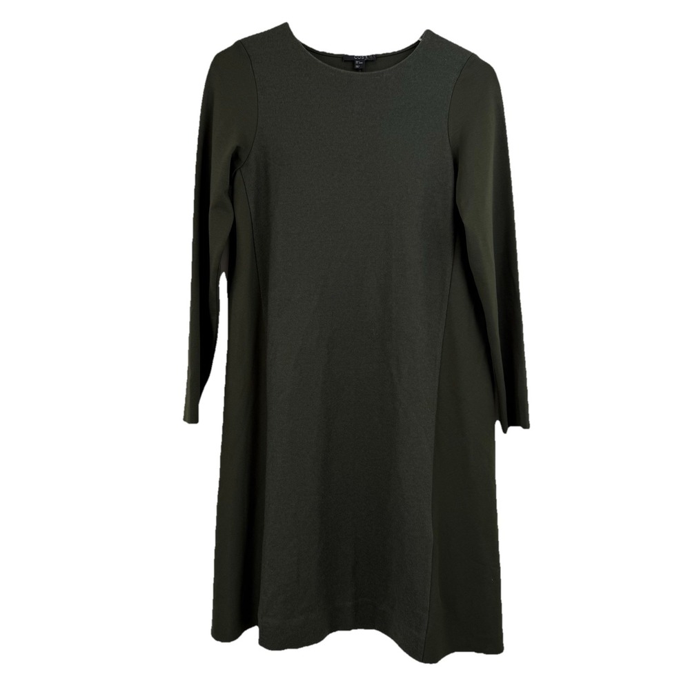COS Long Sleeve Dress Women Small Wool Jersey Panel Pullover Green